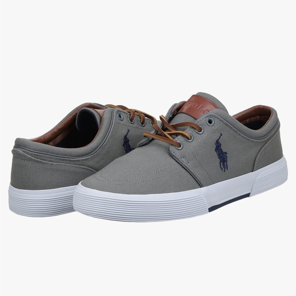 Polo by Ralph Lauren  Faxon Low Gray Canvas Sz-11